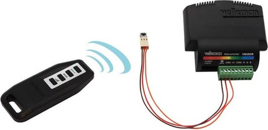 RGB  VM192IR RGB LED Controller – 12-24V – Met IR-Afstandsbediening & Dimmer