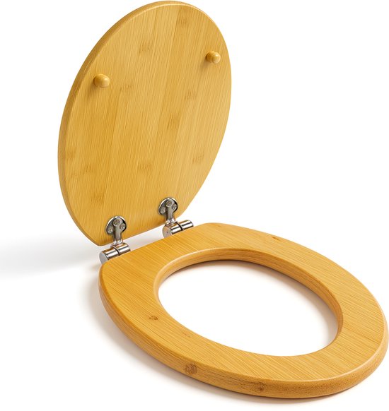 Goliving WC bril - Toiletbril met Deksel - Softclose - Universeel - Inclusief Montageset - Hout - Bamboe