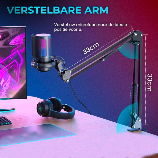 Microfoon met scharnierende arm RGB