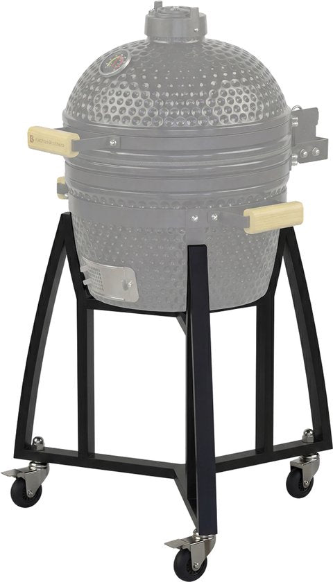 KitchenBrothers Kamado BBQ Onderstel - Voor 41⌀ cm - Geschikt voor 16 inch KitchenBrothers Kamado - 102 cm Hoogte - Wielen - Rem - Zwart