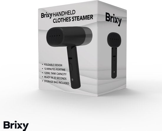 Brixy Kledingstomer - Krachtige Handstomer - Stoomapparaat Kleding En Meubilair - Incl Opbergtas - Antraciet