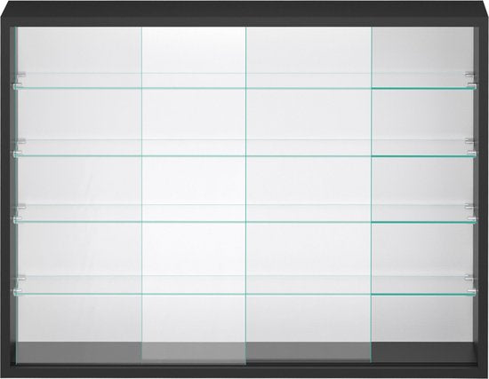 Vitrinekast staande hangende wandvitrine - schuifdeuren - 75 x 55 x 14 cm