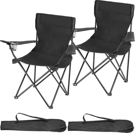 Tectake - set van 2 Campingstoelen - Gil zwart - 403875