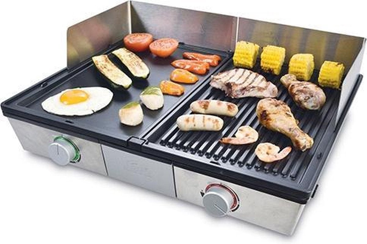 Solis Deli Grill 7951 Grill Apparaat - Bakplaat Electrisch - Grillplaat RVS - Xylan Anti-Aanbaklaag - Zilver/Zwart