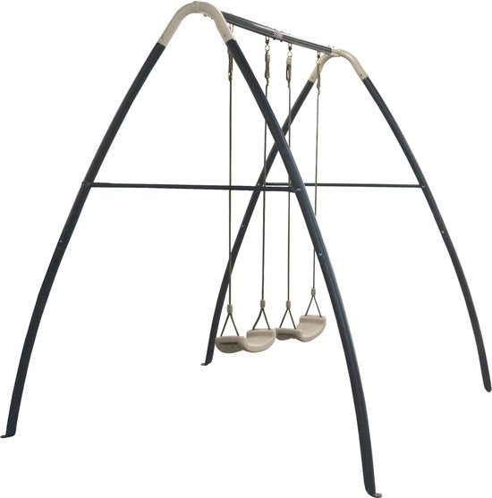 AXI Dubbele Metalen Schommelset Antraciet/Créme - 210 x 210 x 217 cm
