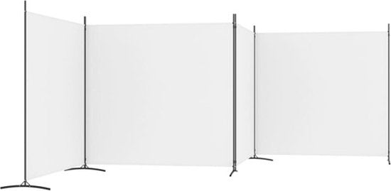 vidaXL - Kamerscherm - met - 4 - panelen - 698x180 - cm - stof - wit