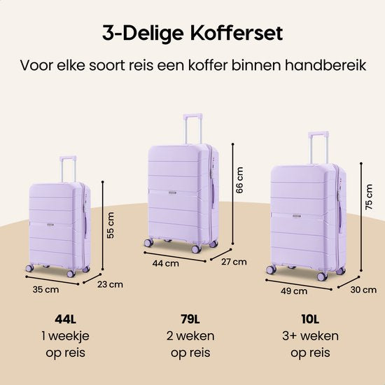 SC Urban Adventurer - Medium Reiskoffer - Cijferslot - 44x27x66cm - 78L - Reiskoffer met Kofferslot - Spinner wielen - Paars