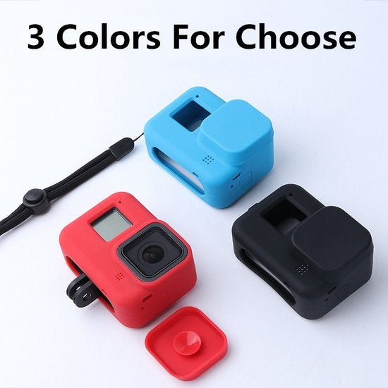 Garpex® Siliconen Case voor GoPro HERO 8 - Rubberen Beschermhoes - Inclusief lensbescherming - Zwart