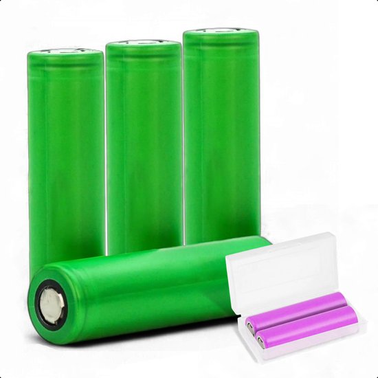 Tech Essentials 18650 Rechargeable Li-ion Battery - 2600mAh 3.7V - 7.8A - Lithium - Holder - Battery - 4-Pack
