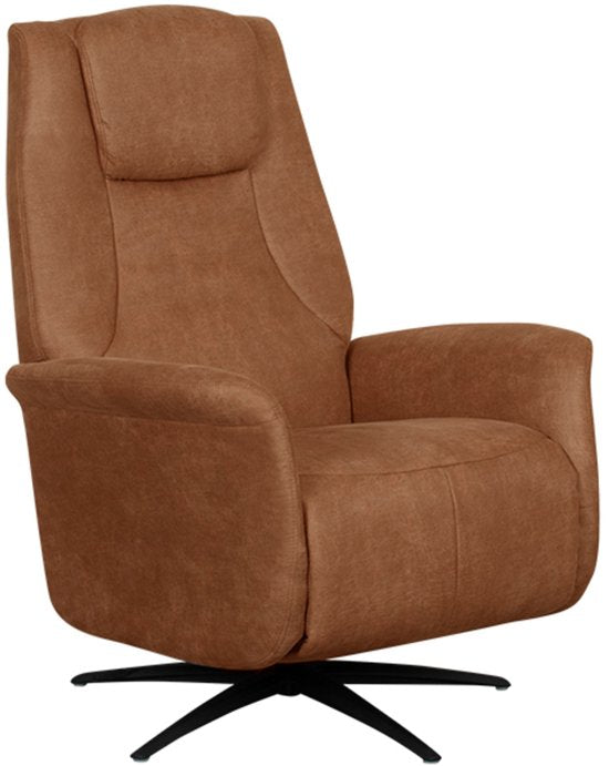 LABEL51 Stockholm Elektrische Relaxfauteuil Cognac - Micro Suede - 350° Draaibaar