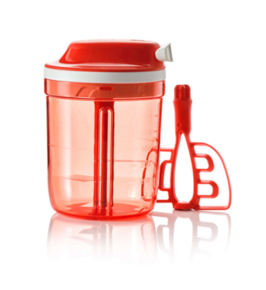 Tupperware SuperSonic Chopper Medium - 730 ml - 3 Messen - Rood