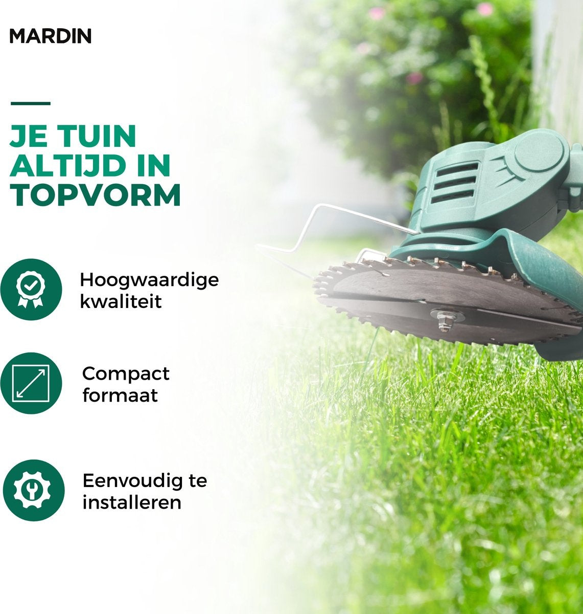 Mardin Kantenmaaier - Grastrimmer - Bosmaaier - Zwart/Groen