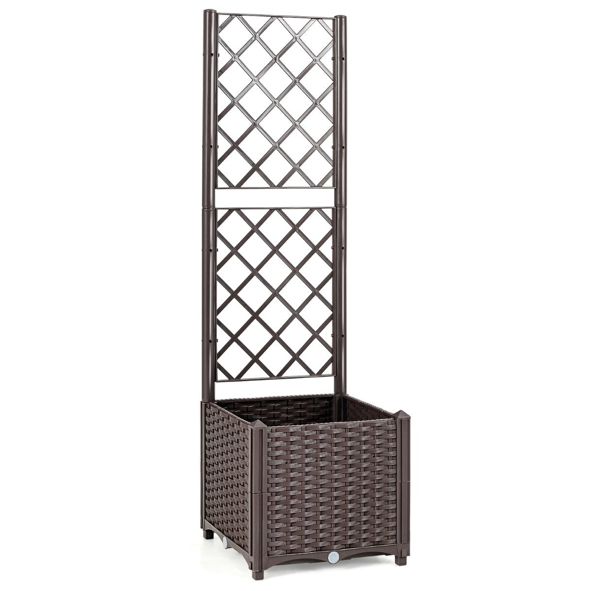 Coast Plantenbank Met Traliewerk - 40 x 40 x135 cm - Bruin