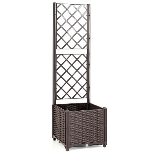 Coast Plantenbank Met Traliewerk - 40 x 40 x135 cm - Bruin