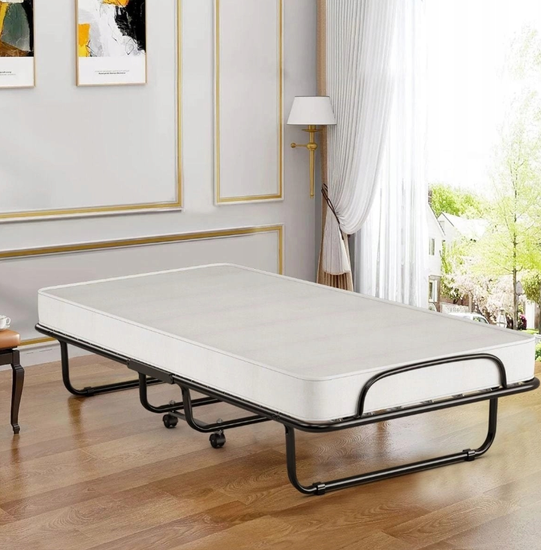 costway metalen opklapbed - 1 persoons - met matras