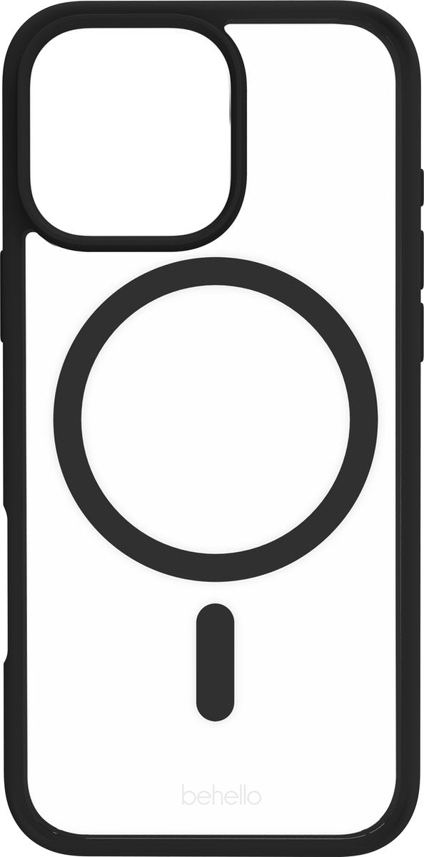 BeHello Hoesje voor iPhone 16 Pro - MagSafe - Flexibel - Schokbestendig - Transparant Zwart