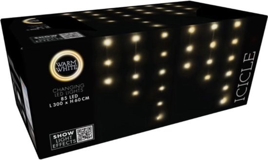 Lichtgordijn IJspegel 300 cm - Warm Wit - LED Kerstverlichting - Timer- Afstandsbediening -Lichteffecten -Binnen-Buiten