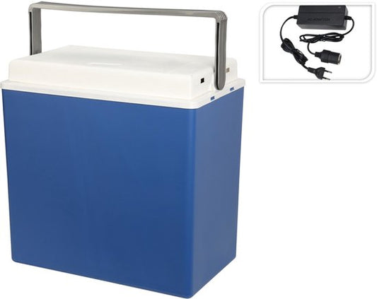 Elektrische koelbox 24L 12V/230V - voor kamperen en strand - blauw - 8720573947718