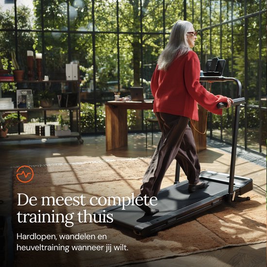 Moov Run Plus Loopband Inklapbaar met Helling 15% - 1-14 km/u Treadmill - Walking Pad - Opvouwbare Wandelband - Incl. Accessoires