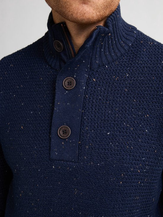 Petrol Industries - Heren Gemêleerde Trui Buffalo - Blauw - Maat S