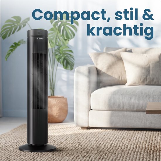 Auronic Torenventilator - Met Afstandsbediening en Timer - Ventilator - 60° Oscillatie - 76 cm - Zwart
