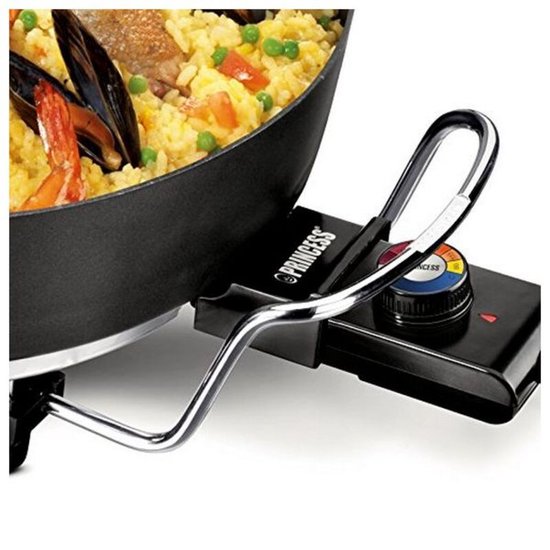 Princess 162367 XL Snackpan - Elektrische Hapjespan – Met deksel - Regelbare thermostaat - 1800W - Krachtig dubbel verwarmingselement - Groot - 5.4 Liter - 1.5 meter snoer