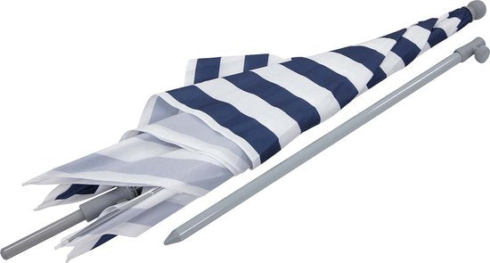 Bo-Camp - Parasol - Strand - Met knikarm - Gestreept - Ø 165 cm