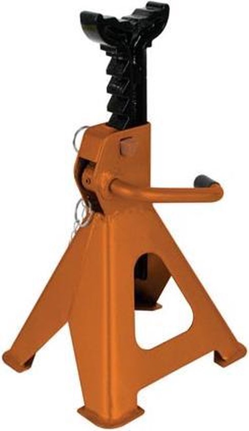 Perel Set met verstelbare assteunen, 2 stuks, max. hefhoogte 430 mm, belastbaar tot 2 ton (per stuk), staal, oranje