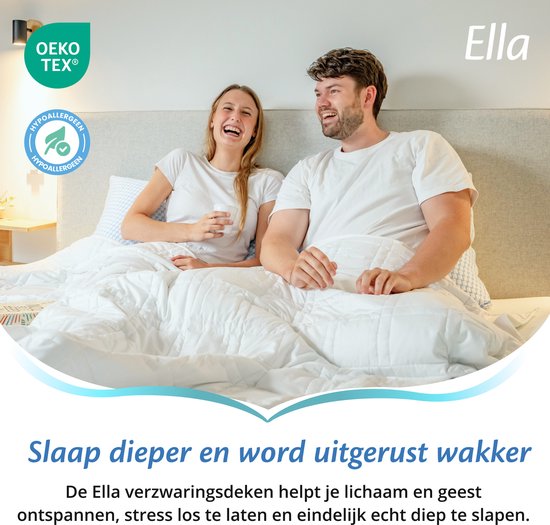 Ella Verzwaringsdeken 9 kg - OEKO-TEX Katoen Zwaartedeken 135 x 200cm - Weighted Blanket - Verzwaarde Deken - Wit