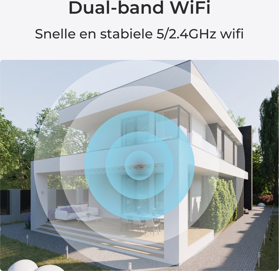 Reolink 2K 4MP Compacte Beveiligingscamera voor Buiten, 2,4/5 GHz WiFi, Detectie van Personen/Voertuigen/Dieren, Nachtzicht in Kleur
