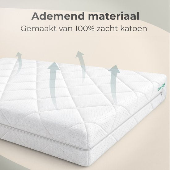 CozySense® Babymatras 70x140 cm – Ledikant Matras – Babymatrassen – Ademend Katoen – afneembare hoes – OEKO-TEX® & CertiPUR-US® gecertificeerd – 10 cm