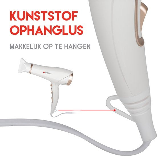 alpina Fohn - Haardroger - 2300W - Coolshot - Wit/ Rosé
