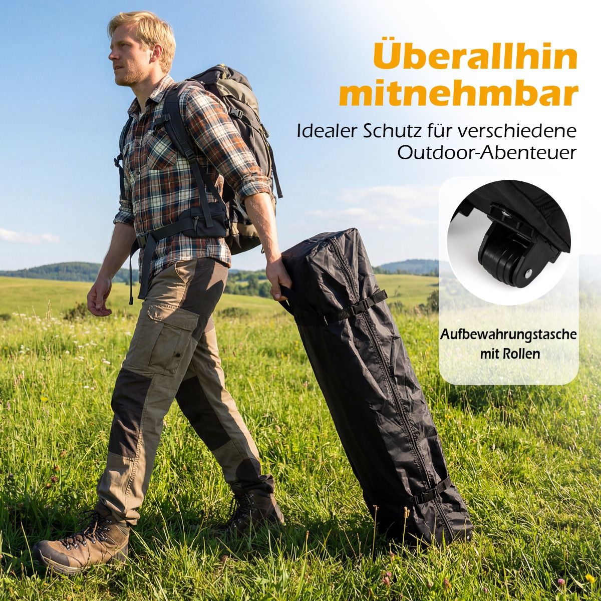 Coast Pop-up partytent - 3 x 3 m - met zandzakken, haringen en draagtas - wit