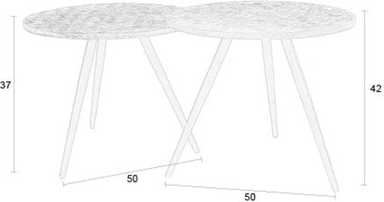 Housecraft Living Webster Bijzettafel Rond Teak Hout Bruin - Set van 2