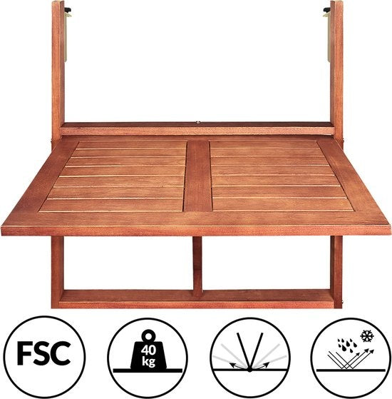Casaria Balkonset 3-delig - FSC®-gecertificeerd Acaciahout – Bruin