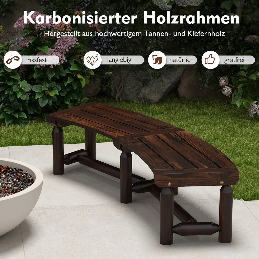 Coast Tuinbank 2-3 Persoons - Gebogen - Hout - Weerbestendig - Verstevigd - 139 x 36 x 41 cm - Bruin