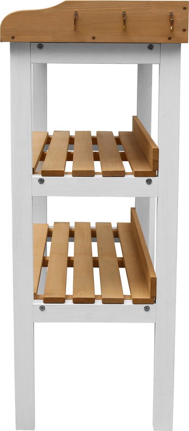 AXI Oppottafel met opbergplanken Bruin/wit - Handige oppottafel met zinken werkblad