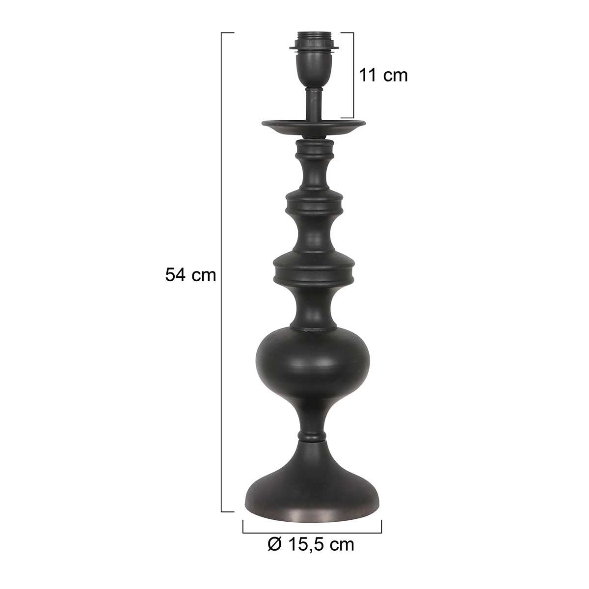 Anne Lighting tafellamp Lyons - zwart - metaal - 15,5 cm - E27 fitting - 3467ZW