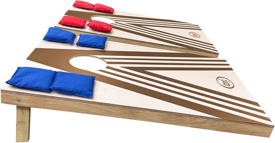 AXI Cornhole Set Plus 2 Borden 91 x 60 cm – Compact Bean Bag Werpspel voor Buiten en Binnen – Inclusief 8 Cornhole Zakjes en Draagtas – Houten Cornhole Bord met Opklapbare Poten – Tuinspel voor Kinderen en Volwassenen