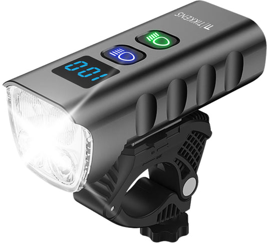 Tikkens LED Fietsverlichting 1600 Lumen - USB-C Oplaadbaar met Powerbank - Waterdicht IP65 - 10 x 4,4 x 4 cm - Zwart