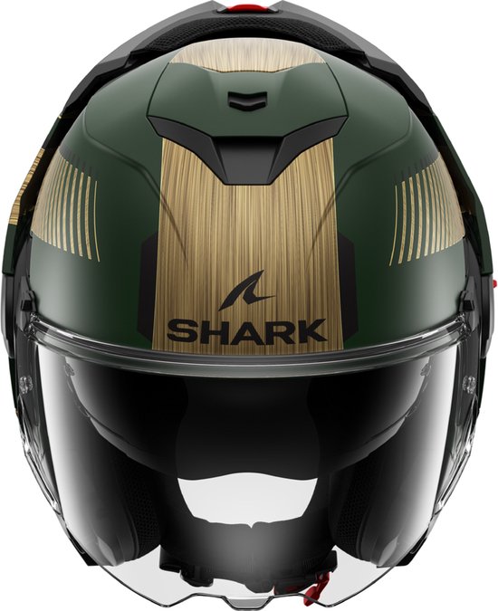 Shark Oxo systeemhelm motorhelm Sikter mat groen goud - Maat M