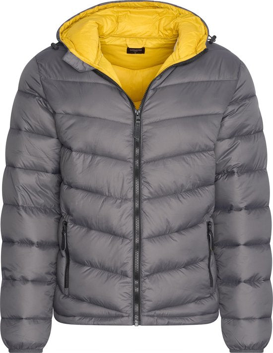 Cappuccino Italia - Heren Jas winter Hooded Winter Jacket Antraciet - Grijs - Maat S