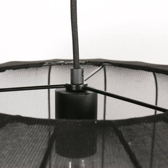 Anne Lighting - hanglamp - Sable - zwart - linnen metaal - Ø 60cm - E27 - 4193ZW
