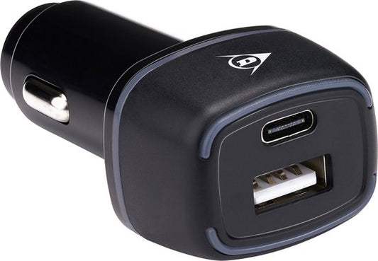 Dunlop Autolader USB – 18W Fast Charge – USB-A & USB-C – Power Delivery – Sigarettenaansteker