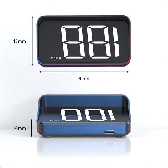 Tech Essentials® GPS Snelheidsmeter Auto HUD - USB-C - Wit | Head Up Displays