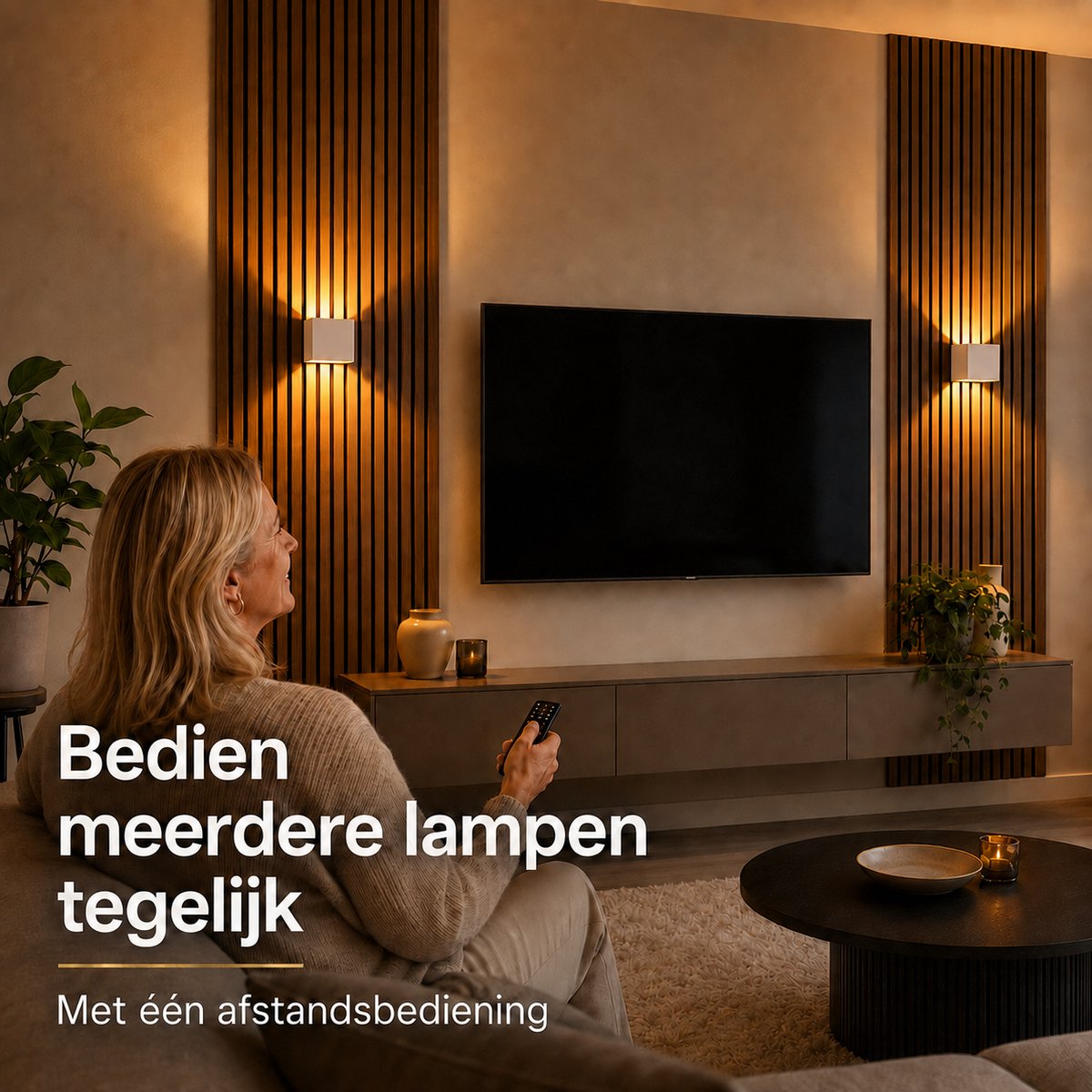 Luminize Oplaadbare Wandlamp met Afstandsbediening - Wit - 10 x 10 x 8 cm