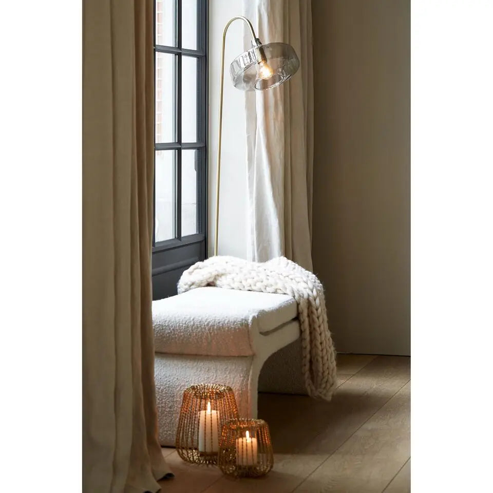 Light & Living Vloerlamp Solna - Antiek Brons met Smoke Glas - 45 x 29,5 x 160 cm