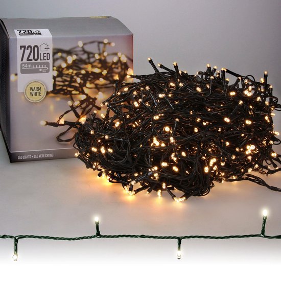 54 meter LEDverlichting / LEDsnoer met 720 LED's warm/wit | voor binnen en buiten