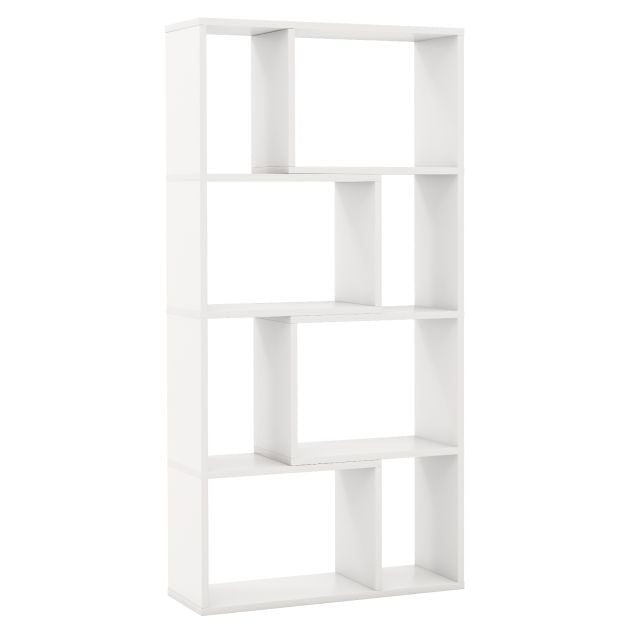 Costway Boekenkast – 8 Open Vakken – 60 x 20 x 120 cm – Wit