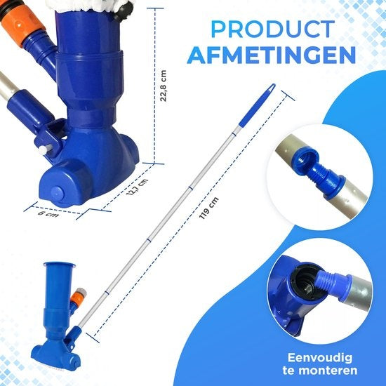 AyeTools Zwembad stofzuiger - Inclusief Schepnet - Blauw